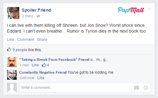 Annoying Facebook Friends: Spoiler Friend